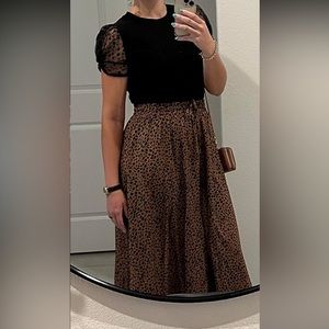 NWOT flowy leopard maxi skirt